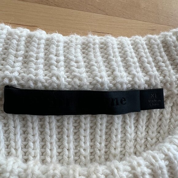 Jenni Kayne Cotton Fisherman Sweater, Size XL (Extra Large), Ivory/off white - Picture 5 of 8